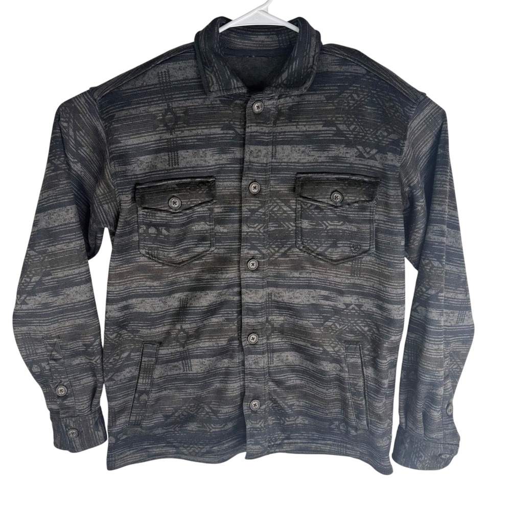 Ariat Caldwell Printed Shirt Jacket Mens Large Grey Black Aztec 10041734 Shacket - Picture 2 of 9